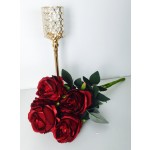 Bukiet róż -7 główek, wys. 56 cm, śr. główki-8 cm. Kolory: ecru, bordowy, ciemny róż, łososiowy.