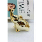 Figurka  ceramiczna-słoń. Występuje w kolorze srebrnym. Wymiar 9.5/6.2/4.5cm 