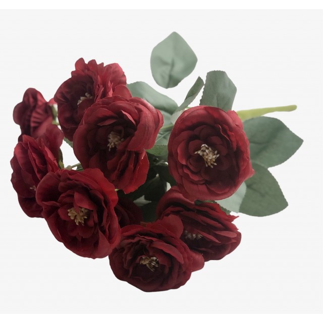 Bukiet  10 kwiatów, wys. 43 cm, śr. główki- 7,5 cm; kolory:  bordowy, łososiowy, pastelowy różowy, waniliowy, jasny z odcieniem fioletu, łososiowy różowy.