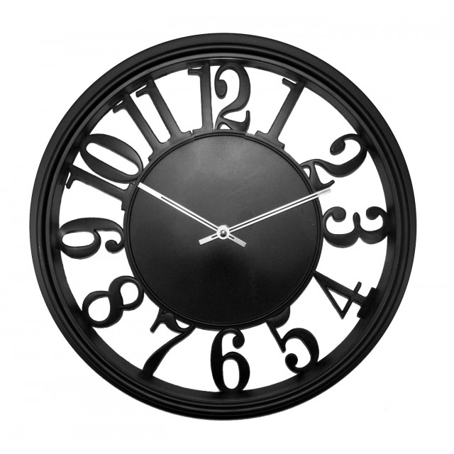 Zegar ścienny czarny śr. 40 cm