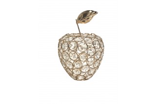 Dekoracja "jabłko" złote z kryształkami w stylu glamour wys. 15cm