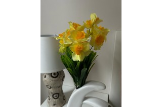Bukiet żonkil - 21 kwiatów. Wys. 50 cm. Dwa kolory: ciemny żółty i jasny żółty.