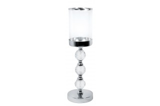 Świecznik kryształowy "GLAMOUR" 41 cm -srebrny