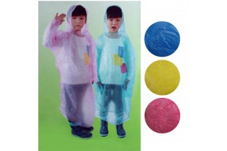 Płaszcz przeciwdeszczowy dziecięcy typu ponczo. Kolory: rózowy, fioletowy, niebieski, żółty.