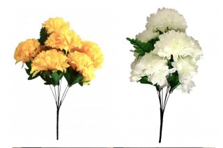 Bukiet chryzantem-7 kwiatów, wysokosć -50 cm; Kolory: żółty i biały
