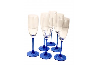 Kieliszki do szampana blue kpl. 6 szt.*tylko w sprzedaży stacjonarnej lub paletowej
