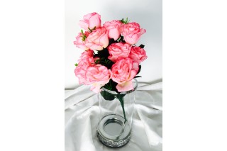 Bukiet róż, 12 kwiatów, wys. 42 cm. Kolory: rózowy jasny, biały, czerwony, zielony, żółty, fioletowy, różowy ciemny