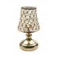 Świecznik z kryształkami  złoty imitujący lampkę nocną, wys. 23cm