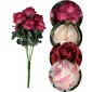 Bukiet róż -7 główek, wys. 56 cm, śr. główki-8 cm. Kolory: bordowy, ciemny róż, jasny róż, cappucino.