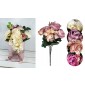 Bukiet róże + hortensje, łącznie 10 kwiatów, wys. 50 cm; kolory: kremowy, łososiowy, żywy różowy, zgaszony róż.