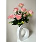 Bukiet róż, 12 główek, wysokość 42 cm, kolory: biały z różowym środkiem,żółty, różowy z ciemniejszym środkiem, fioletowy z ciemniejszym środkiem,kremowo-łososiowy; śr. główki 8 cm.
