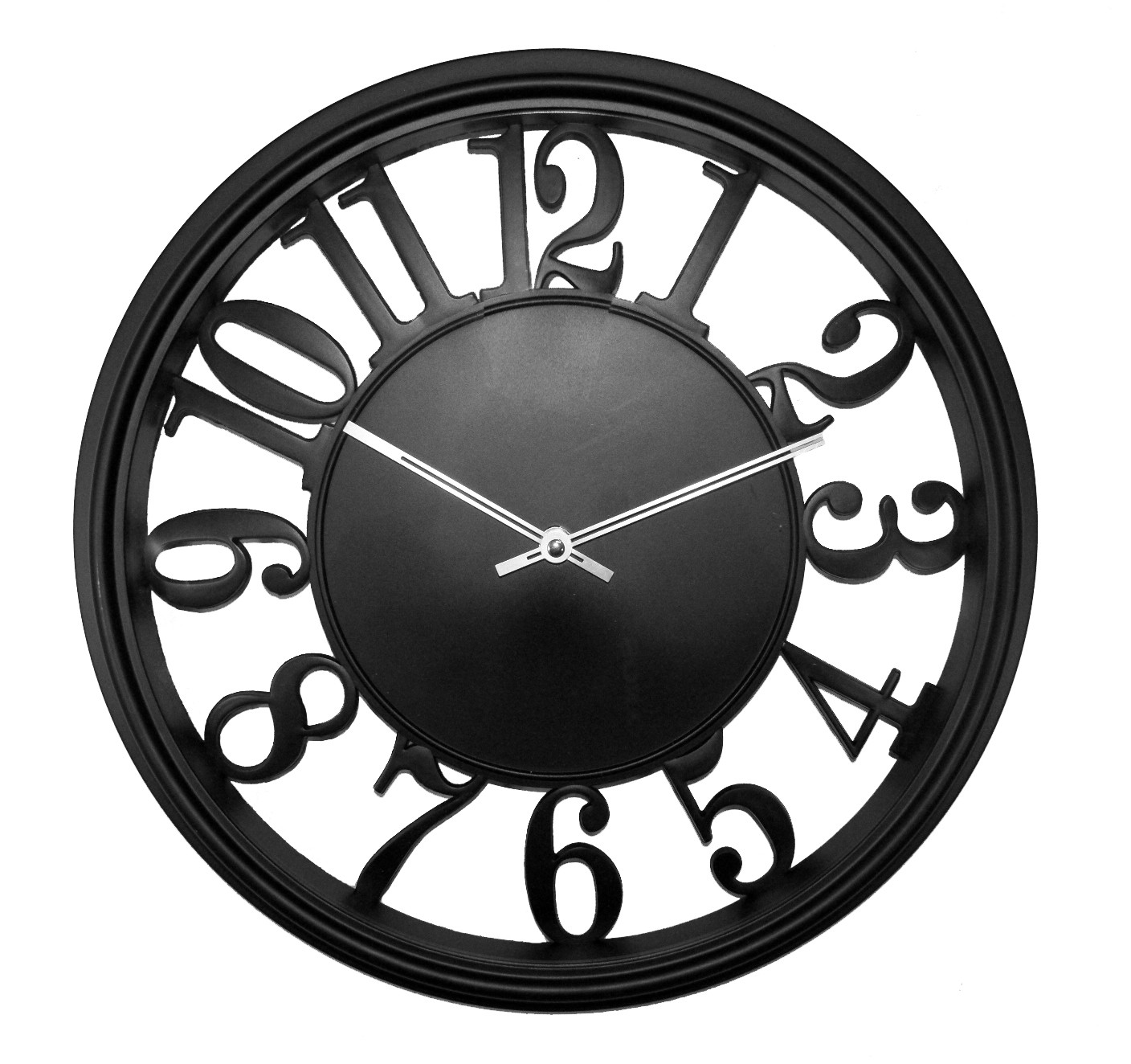 Zegar ścienny czarny śr. 40 cm